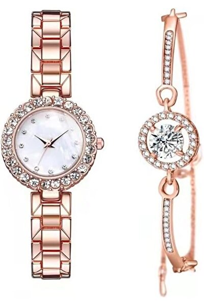 ANYUAN Wrist Watches with Bracelet Set, Luxury Ladies Quartz Watch Jewelry Gi...