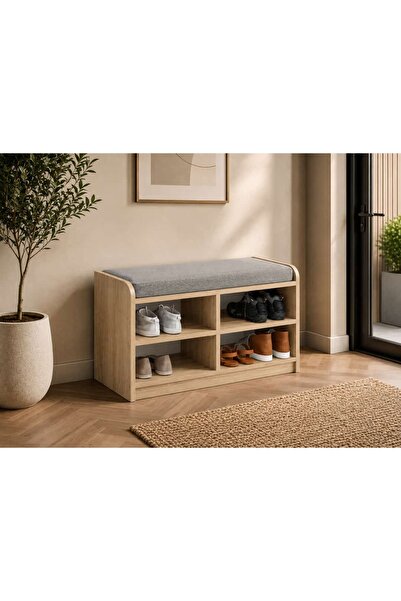 Balconica Nova Bench Ayakkabılık – 4 Raflı ve Üstü Puf Ayakkabılık, Dar Giriş...