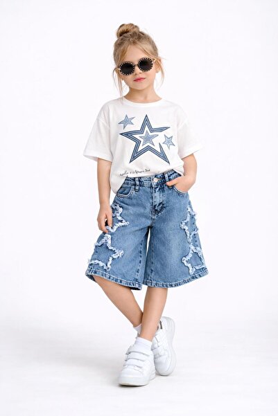 aykidsclup Girl's Denim Shorts Capri 0309-1