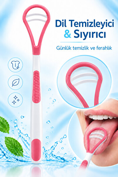 OceanCare Dil Temizleyici ve Sıyırıcı, Dil Bakım ve Temizleme Aparatı Pembe