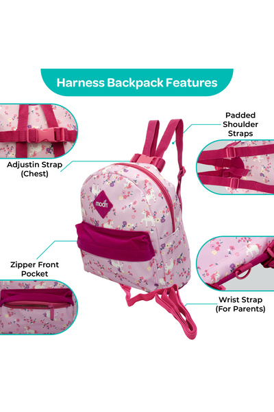 Moon Toddler Harness Backpack with Removable Safety Tether, 18-48 Months - Unicorn