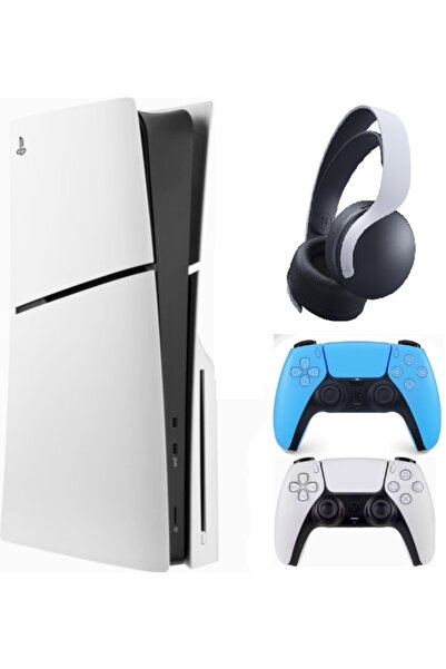 Sony Playstation 5 Slim Cdli + 2.kol Dualsense mavi + Ps5 pulse kulaklık (İth...