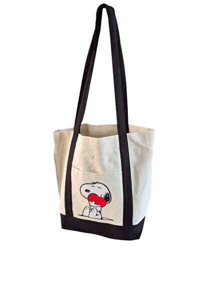 handedizayn Hande Dizayn Valentine's Mother's Day Snoopy Patterned Canvas Mod...