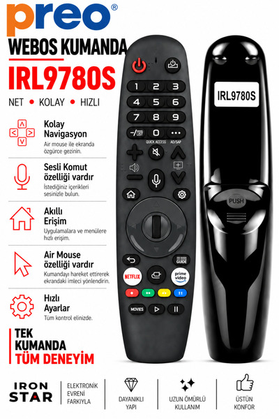 Preo webos sesli kumanda / airmouse kumanda / sihirli kumanda muadili / Akıll...