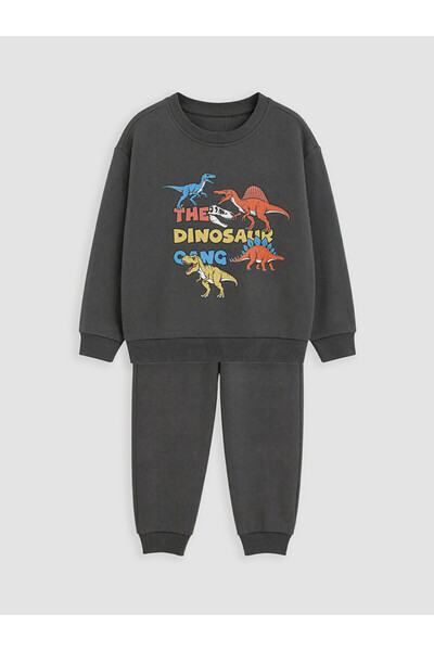 LC Waikiki Dinosaur Printed Boys' Tracksuit Set