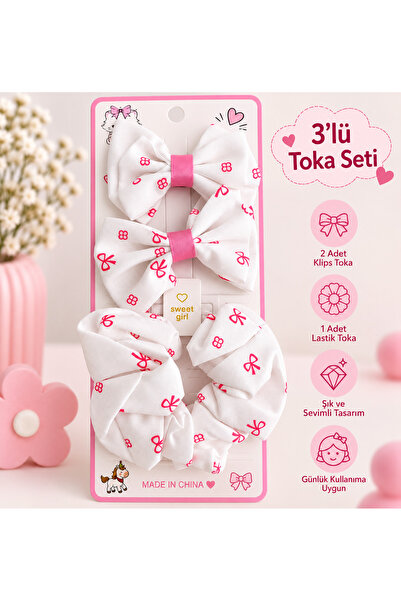 Bujiteri 3-Piece Bow Set for Girls - Cherry Pattern - Strawberry Pattern - Mu...