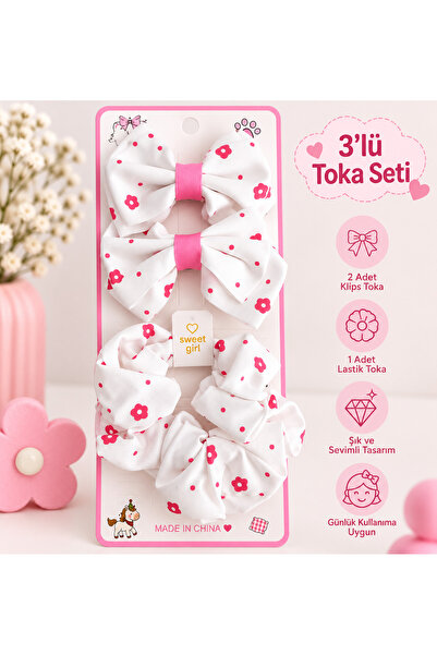 Bujiteri 3-Piece Bow Set for Girls - Cherry Pattern - Strawberry Pattern - Mu...