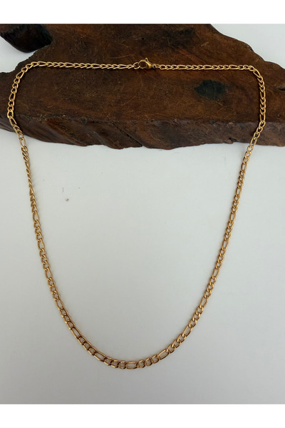 Aida Jewelss Top Segment Casual Gold Color Figaro Steel Chain Necklace 55 cm ...