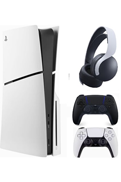 Sony Playstation 5 Slim Cdli + 2.kol Dualsense siyah + Ps5 pulse kulaklık (İt...
