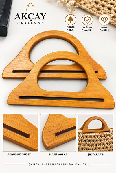 Akçay Aksesuar Imported Oval Model Solid Wood in Pairs