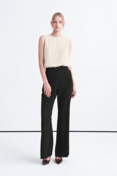 Zühre High Waist Spanish Flare Black Trousers 0153