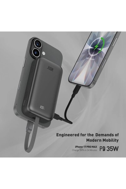 Joda Magtack 35W 10000Mah Battery Pack with Built-In Type-C Cable - Black