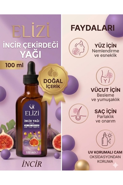 Elizi İncir Çekirdeği Yağlı Bakım Yağı Doğal İçerik
