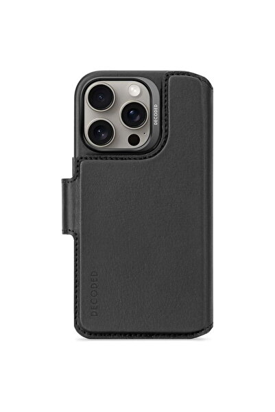 decoded Leather Detachable Wallet, black - iPhone 16 Pro