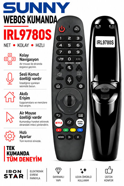 Sunny webos sesli kumanda / airmouse kumanda / sihirli kumanda muadili / Akıl...
