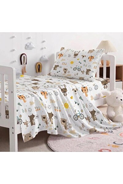 VODDİ Desenli Bebek Çarşafı | %90 Pamuk Oranı | 120x180 CM | Dört Kenar Dikim...