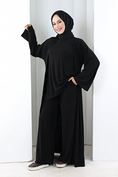 Bym Fashion Sandy Uzun Hırkalı Üçlü Takım