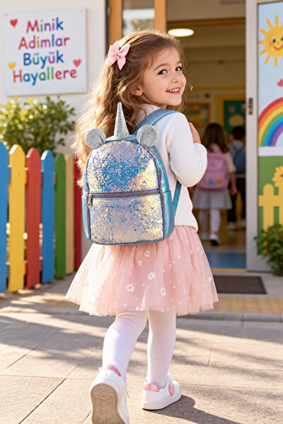 DODOMAR Σακίδιο πλάτης νηπιαγωγείου Sequin Unicorn 28x22x10 cm Παιδική τσάντα...