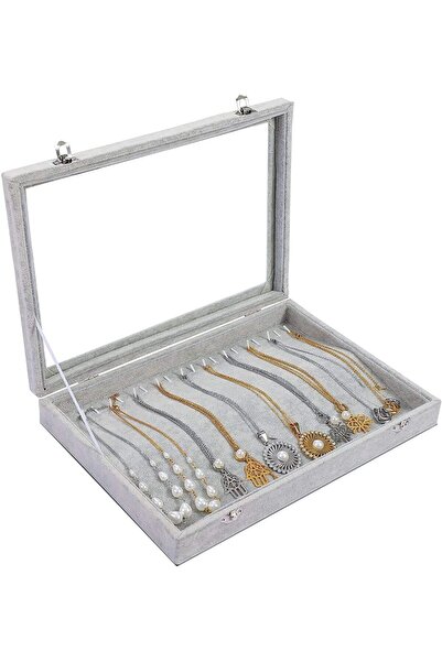 Hope Stackable Jewelry Velvet Tray Storage Organizer Display Box with Lid,Loc...