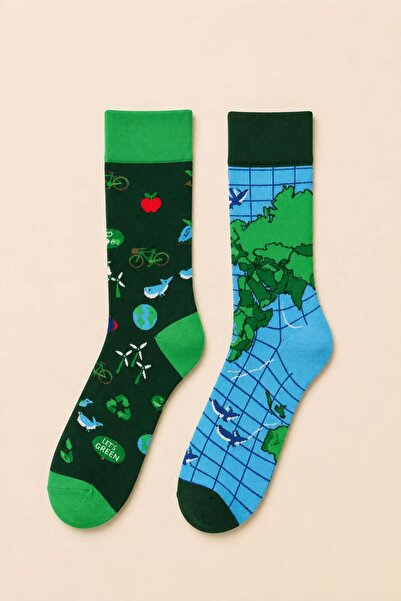 Ka Art Gallery World and Nature Themed Patterned Unisex Socks – Asymmetrical ...
