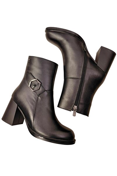 Venüs 2453453K Genuine Leather Heeled Classic Women's Boots
