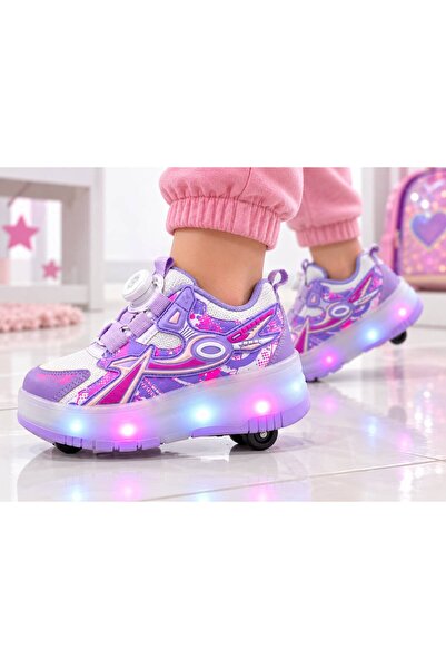 PAPUCUMUN DÜNYASI KIZ ÇOCUK MEKANİZMA BAĞCIKLI IŞIKLI PATENLİ SNEAKER