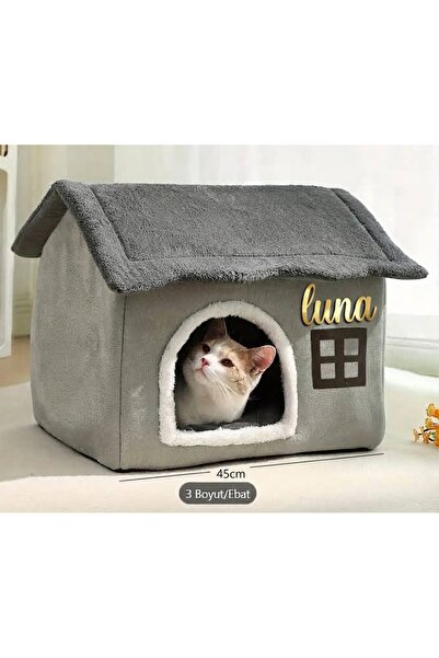 yeni sezon özel tasarım isimlikli villa kedi köpek evi yatağı peluş iç minder