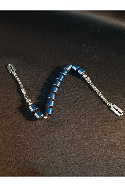 MRYart Metallic Navy Blue Hematite Stone Zaza Prayer Beads