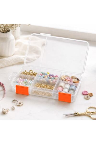 IRO Plastic Organizer Box, 6 Adjustable Compartments, 18x12.9x2.9 cm, for Jew...