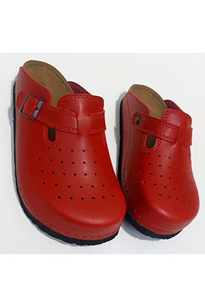 DOGİYE 6364 Red Colored Perforated Sabo Slippers