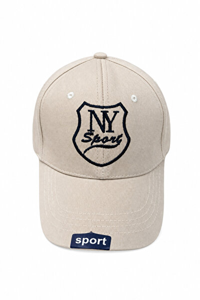 Jack Ferrero Ny Sport Embroidered Beige Unisex Adjustable Sports Hat