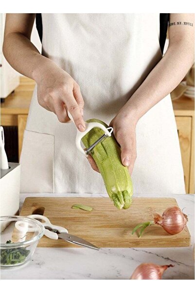Qadro 6-Piece Kitchen Utensil Set With Holder | Includes Peeler, Fruit Knife, Grater, Multi-Funct
