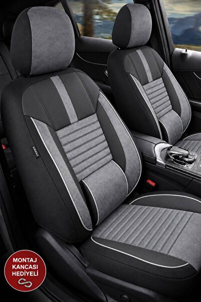 HasAkman Ford Kuga Shadow Gri Tay Tüyü Oto Koltuk Kılıfı Tam Set-Kolay Montaj...