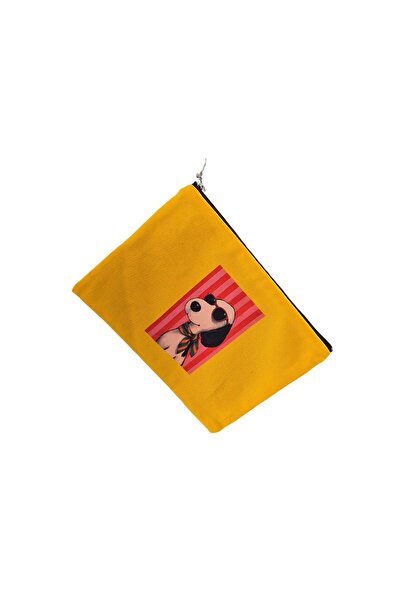 handedizayn Κίτρινη θήκη για tablet Snoppy Pinterest Model Portfolio Clutch