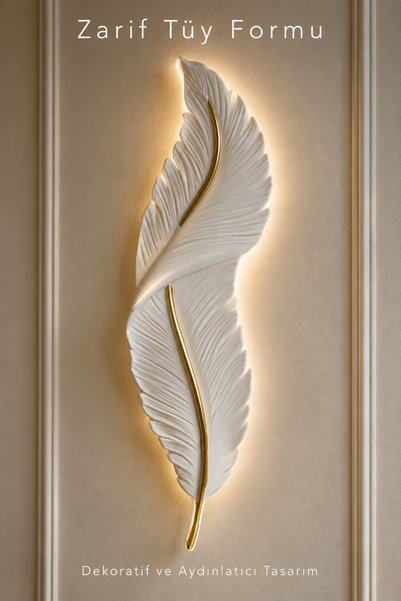 Edison White Gold Feather Model Decorative Sconce Wall Lamp Electric Living Room Bedroom Lighting