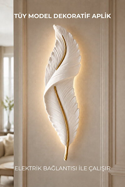 Edison White Gold Feather Model Decorative Sconce Wall Lamp Electric Living R...