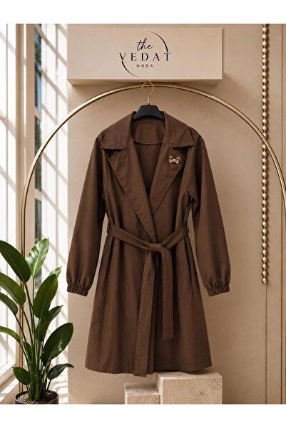 MODA VEDAT معطف طويل نسائي بحزام -0425