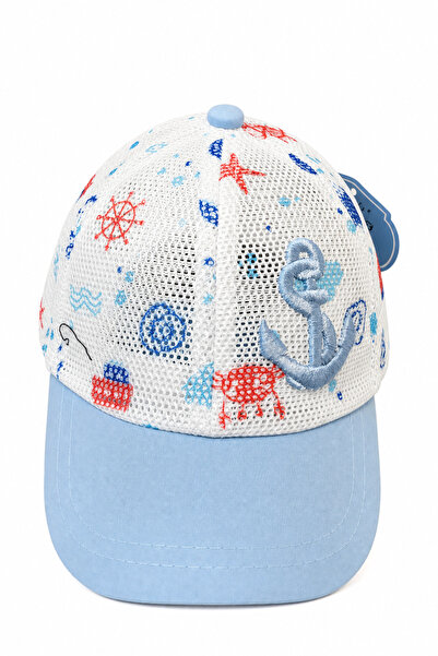 Jack Ferrero Sailor Themed Summer Hat with Mesh for Kids Sunscreen in Blue an...