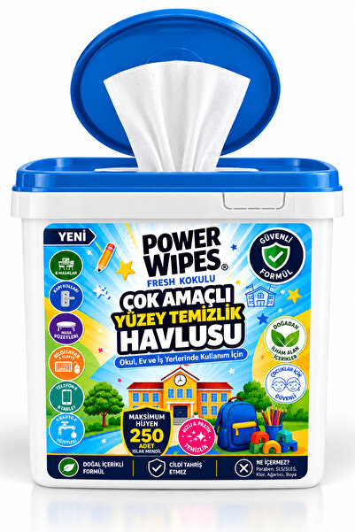 Power Wipes Multi-Purpose Cleaning Wet Wipes 250Pcs Table Surface Toy Surface...