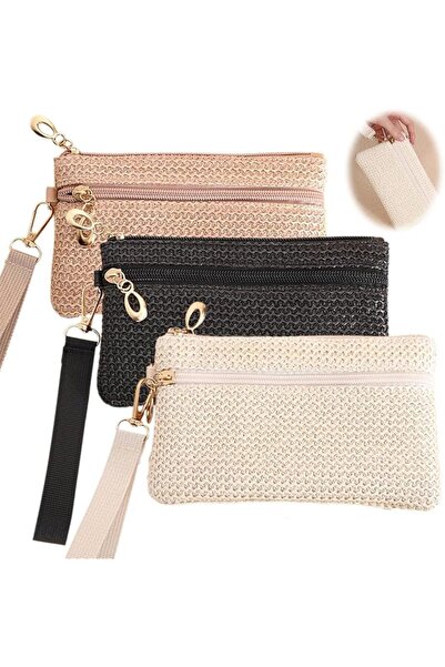 AZONEE 3PCS Straw Clutch Purses for Women, Small Wristlet Wallet Bag, Summer ...