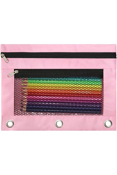 TERRIFI Pencil Pouch for 3 Ring Binder, Heavy Duty Canvas Dual Zipper Pen Bag...