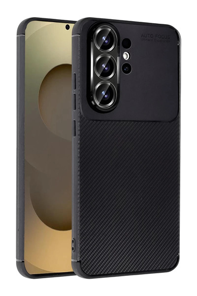 Bezos Samsung Galaxy S26 Ultra Compatible Auto Focus Carbon Cover - Black