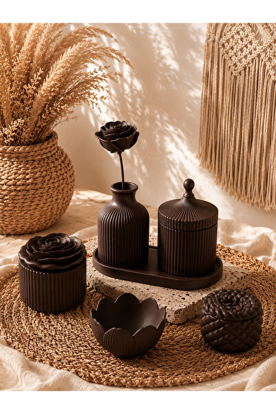 Gizem Design Products Acı Kahverengi 10 Parça Bohem Salon, Balkon, Antre Hedi...