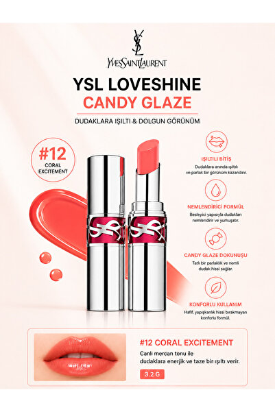 Yves Saint Laurent Loveshine Candy Glaze Lip 3.2 g – Dudaklara Parlaklık, Nem...