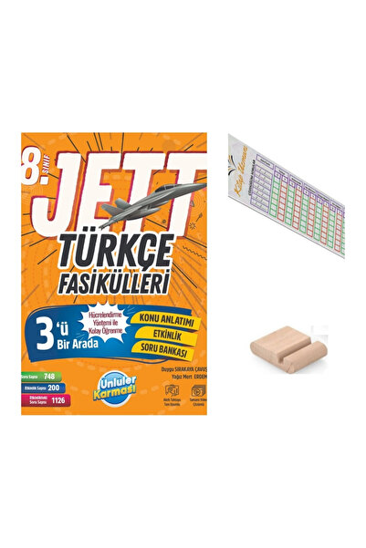 Ünlüler Karması 8.Sınıf Jett Türkçe Fasikülleri LGS 2027+Telefon Tutucu+Çözüm...