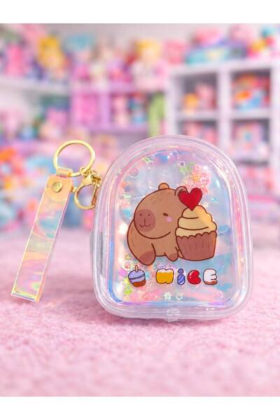 EMKSHOP Geantă portofel mini pufoasă Capybara (10.5 CM * 8.5 CM)