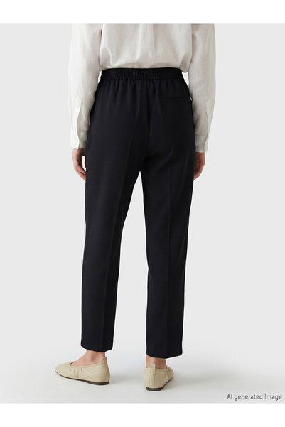 LC Waikiki Nevavm Women's Carrot Cut Pants with Elastic Waist and Difference in Color