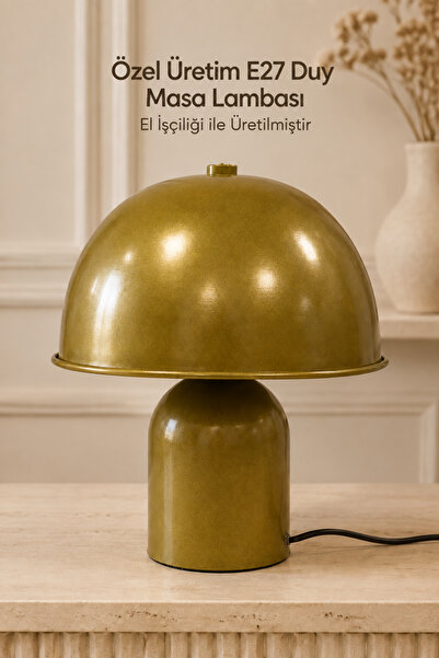 Edison Özel Üretim Modern Eskitme Gold Metal Abajur E27 Duylu Kablolu Dekorat...