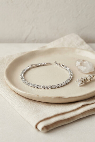 Skygo Brass Silver Color Zircon Stone Waterway Women's Bracelet Tj-Bb8898