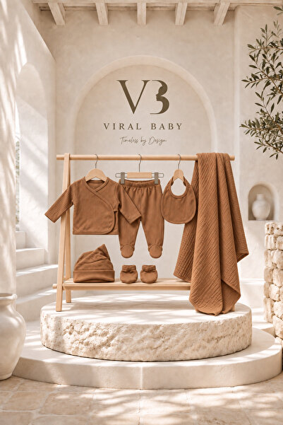 VIRAL BABY 6'lı Yenidoğan Hastane Çıkışı Seti - Fitilli %100 Pamuk Bebek Takı...